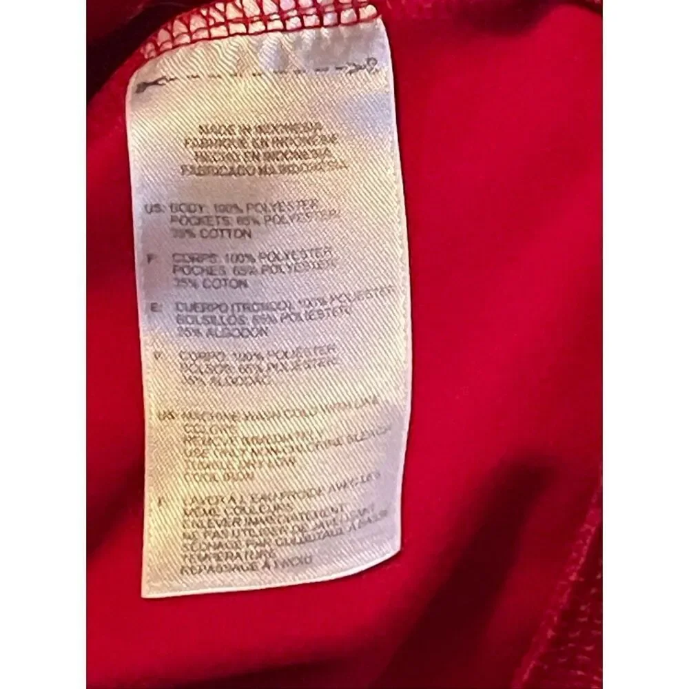 Adidas Mens Red Black White Stripes Long Sleeve Full Zip Track Jacket Large